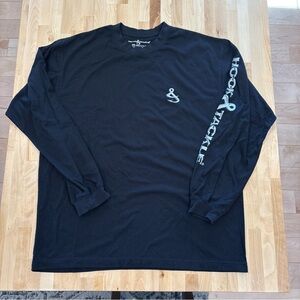 Hook & Tackle Solar System Sun Protection Mens Large Long Sleeve Black T-Shirt